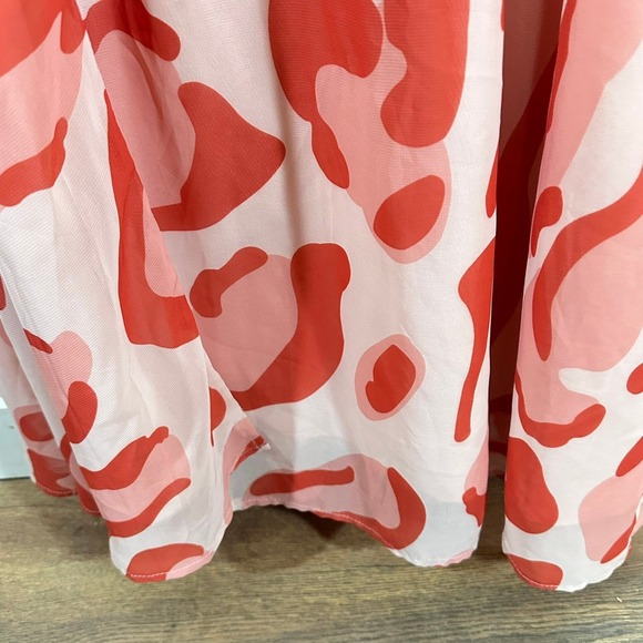 BY EGREIS Puff Sleeve Slit Maxi Dress Womans Small Leopard Print Sumer Beach - Picture 7 of 13